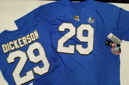 20120 Rams ERIC DICKERSON Vintage "Eligible Receiver" Jersey Shirt BLUE NWT