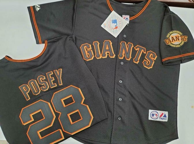 20120 San Francisco Giants BUSTER POSEY Alternate Baseball Jersey W/Patch BLACK