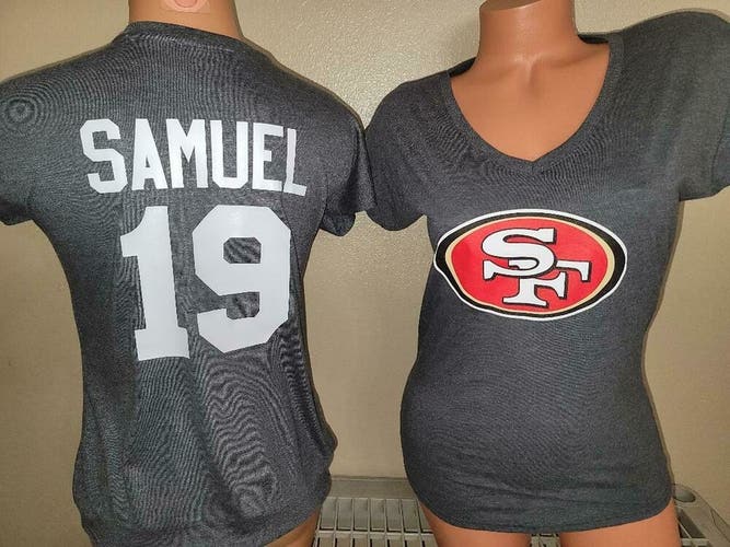 20127 Womens SAN FRANCISCO DEEBO SAMUEL 49ers V-Neck Football Jersey SHIRT GRAY