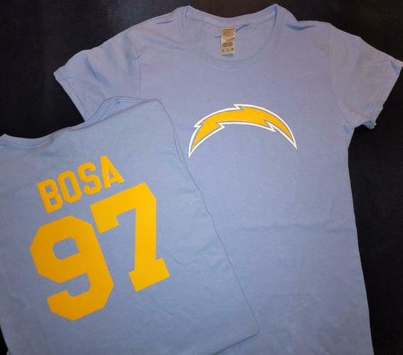 11030 Womens Team Apparel Los Angeles Chargers JOEY BOSA Football Jersey Shirt