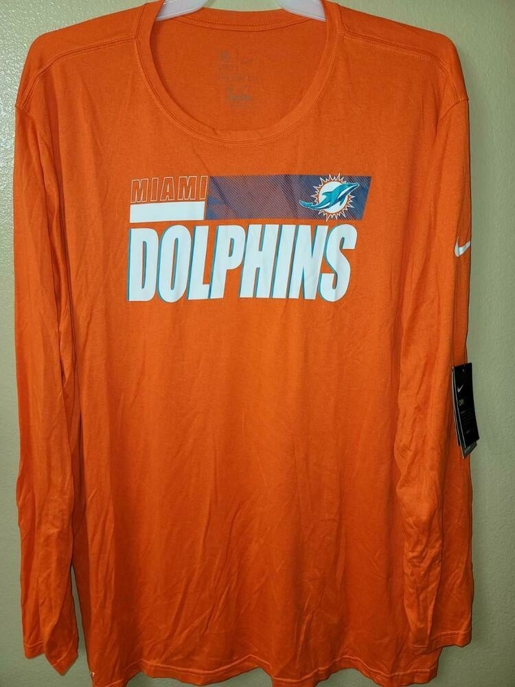 Miami Dolphins Nike NFL On Field Apparel Dri-Fit Long Sleeve Pullover NEW  3XL