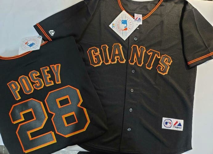 11118 Majestic San Francisco Giants BUSTER POSEY Alternate Baseball Jersey BLACK