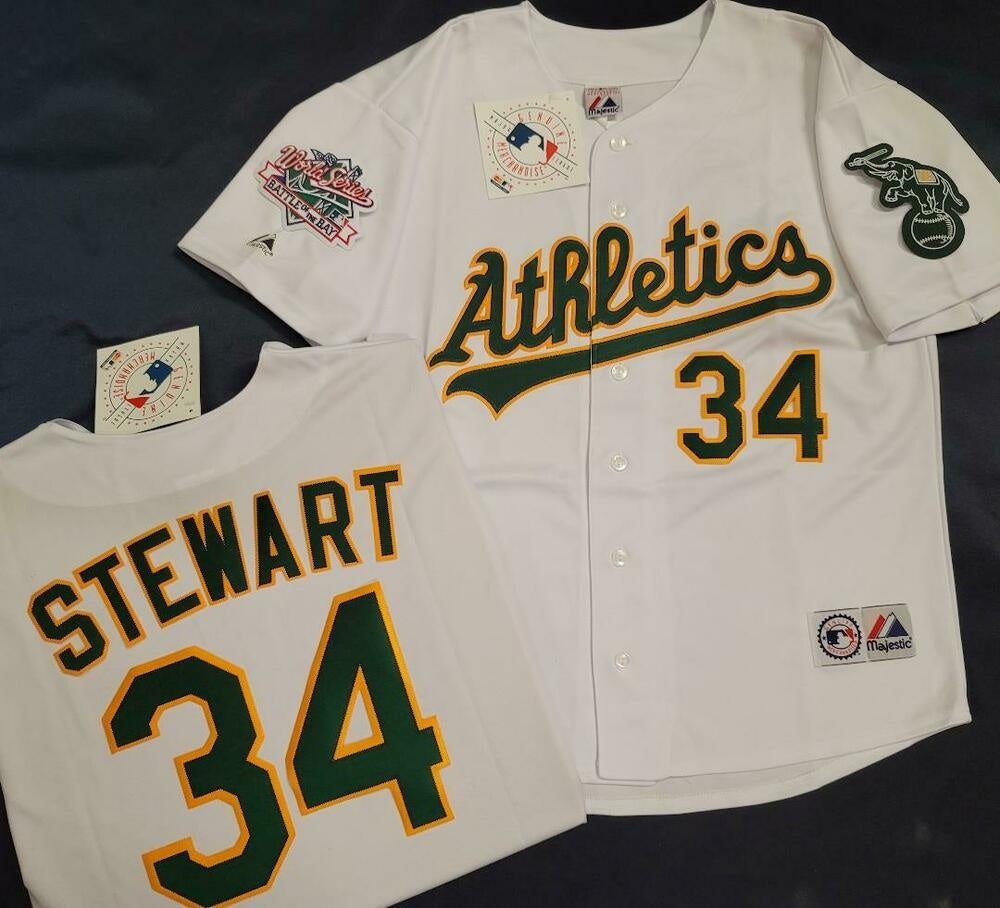 Dave Stewart Custom Oakland Athletics Jersey Mitchell & Ness 89 World Series