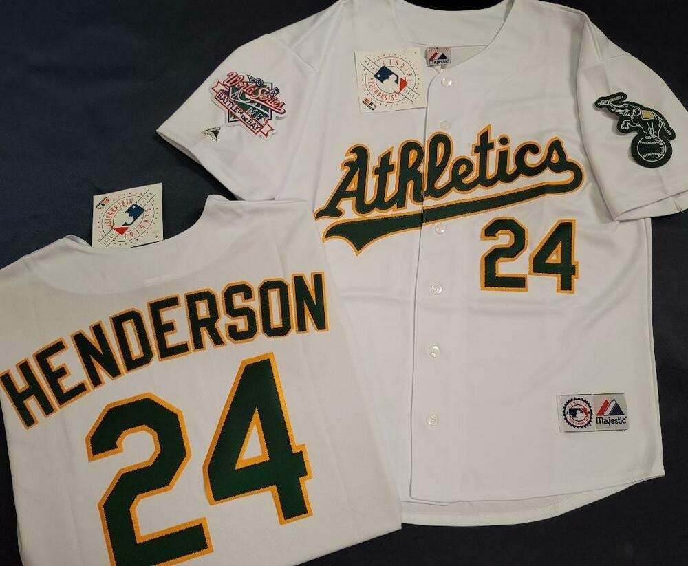 Rickey Henderson Oakland Athletics Black Gold Jersey - All