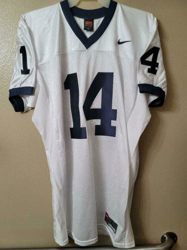 1717 Mens Nike NCAA PENN STATE NITTANY LIONS PSU #14 AUTHENTIC Game JERSEY WHITE