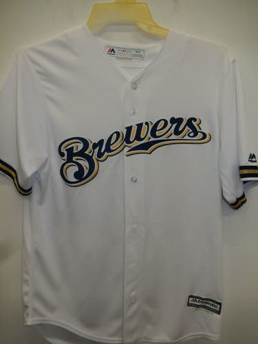 1922 Majestic MILWAUKEE BREWERS Offical COOL BASE Baseball JERSEY WHITE $79 NEW