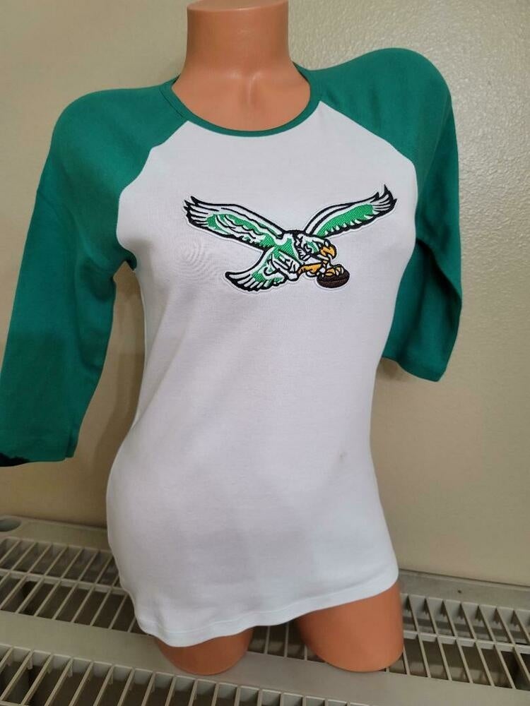 Philadelphia Eagles Vintage Styles Print Unisex 34 Sleeve Baseball Tee