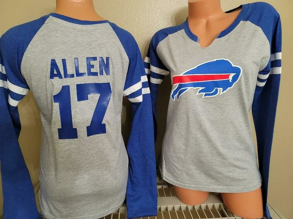 20117 Womens Ladies BUFFALO BILLS JOSH ALLEN Laces Football Jersey SHIRT  Blue