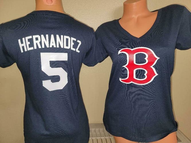 11016 Womens Boston Red Sox KIKE HERNANDEZ V-Neck Baseball Jersey SHIRT Blue New