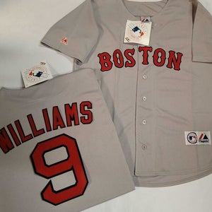 1827 Majestic Boston Red Sox TED WILLIAMS Vintage Baseball JERSEY GRAY New