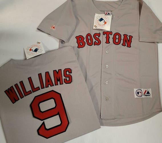 1827 Majestic Boston Red Sox TED WILLIAMS Vintage Baseball JERSEY GRAY New