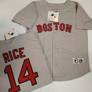 1827 Majestic Boston Red Sox JIM RICE Vintage Baseball JERSEY GRAY New