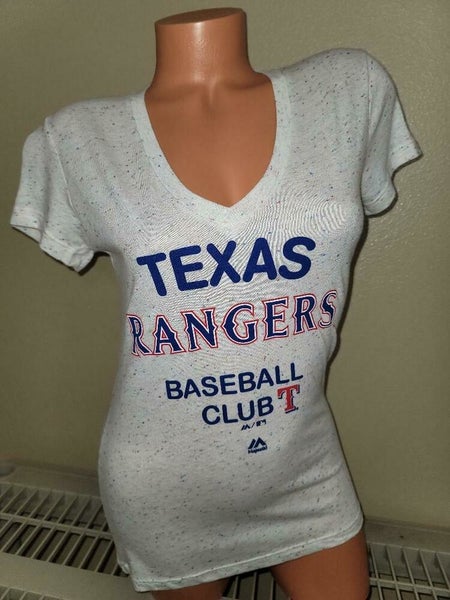 1528-33 Womens Ladies Majestic TEXAS RANGERS V-Neck Baseball Jersey Shirt  New