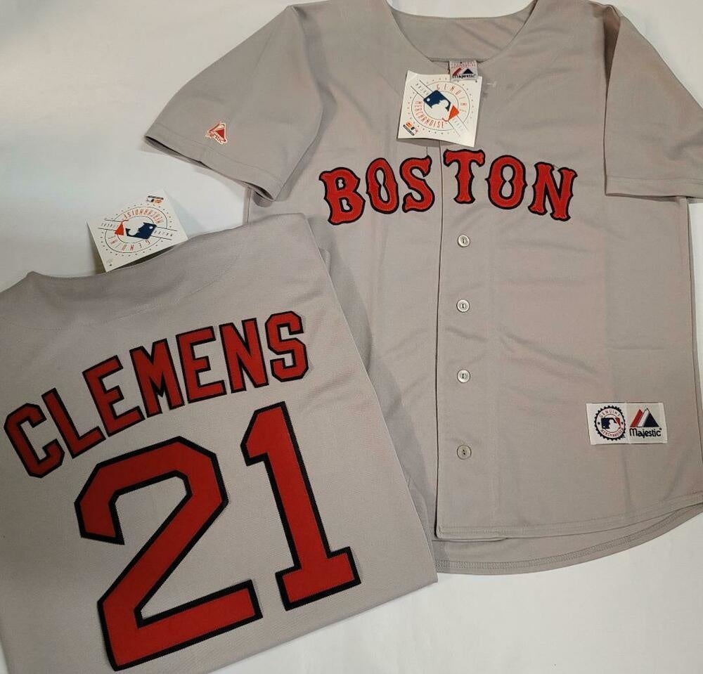 Roger Clemens Boston Red Sox Signed Authentic Majestic Home White