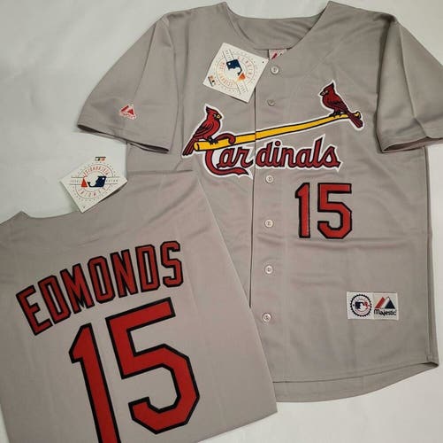 1705 Majestic St Louis Cardinals JIM EDMONDS Baseball Jersey GRAY New