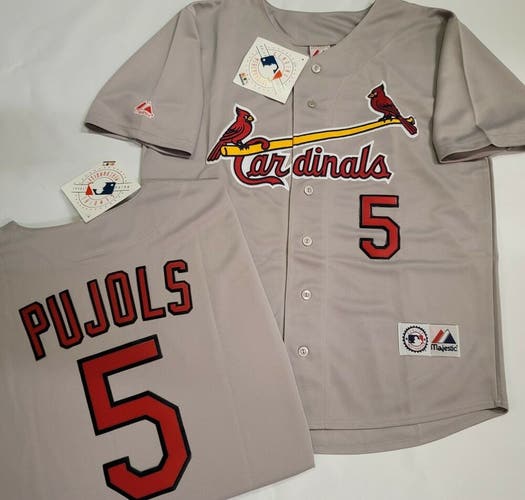 20328 Majestic St Louis Cardinals ALBERT PUJOLS Baseball Jersey GRAY New