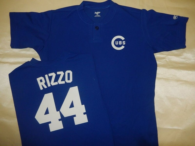 1604 Boys Youth Chicago Cubs ANTHONY RIZZO Pullover Baseball JERSEY BLUE  New