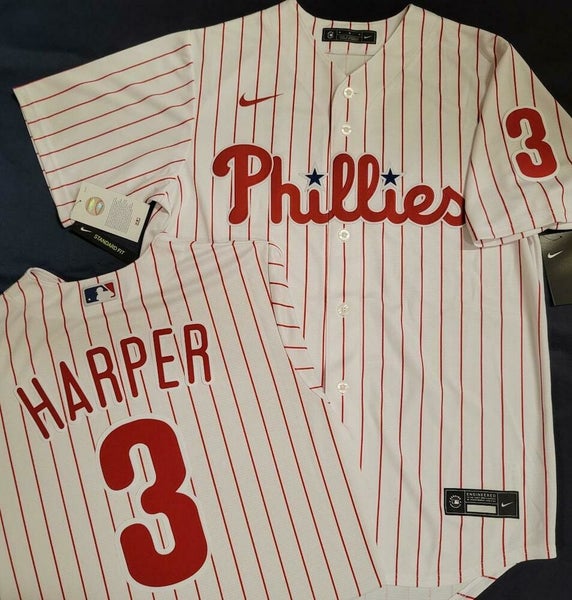 1810 Mens Nike Philadelphia Phillies BRYCE HARPER 100% REAL Sewn JERSEY P/S  New