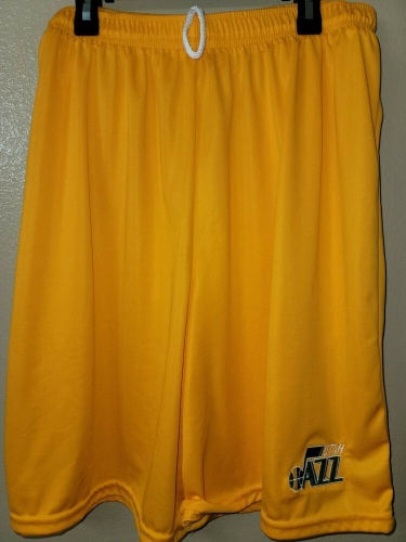 0724 Boys Youth NBA UTAH JAZZ Polyester Jersey SHORTS Embroidered GOLD New