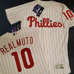 1811 Majestic Phillies JT REALMUTO 100% REAL Authentic Flex Base GAME Jersey