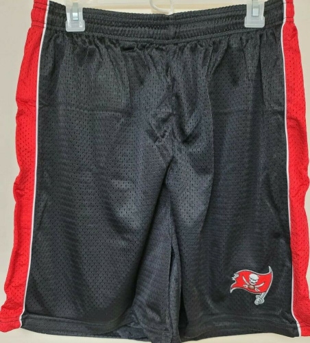 0724-6 BOYS TAMPA BAY BUCCANEERS Polyester Jersey SHORTS Embroidered BLACK New