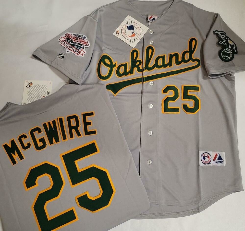 MARK McGWIRE  Oakland Athletics 1989 Away Majestic Throwback