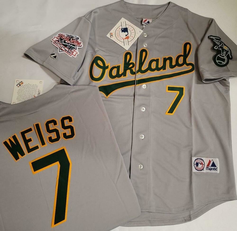 Walt Weiss Signed Oakland A's White Majestic Replica Baseball Jersey w/88  AL ROY – Schwartz Sports Memorabilia