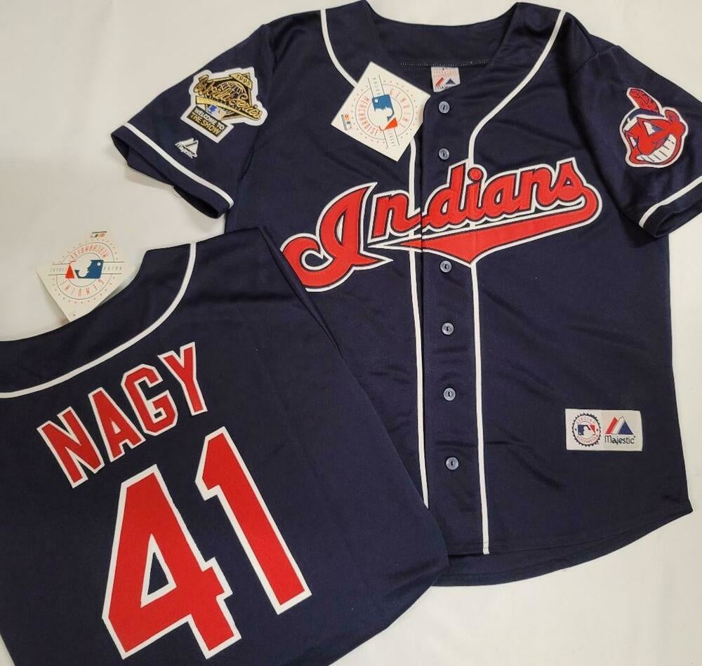 MAJESTIC  CHARLES NAGY Cleveland Indians 1992 Cooperstown