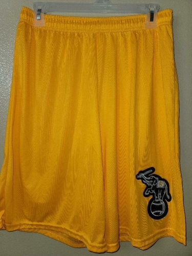 0724-3 Boys OAKLAND A'S ATHLETICS Jersey Polyester Embroidered SHORTS Gold New