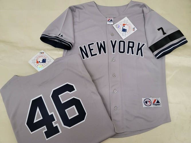 1304 Mens 1995 Majestic New York Yankees ANDY PETTITTE Sewn Baseball JERSEY GRAY