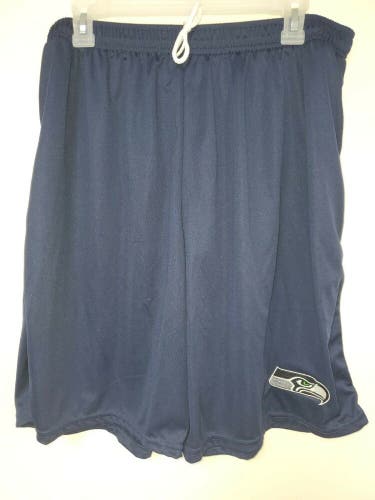 0724 BOYS SEATTLE SEAHAWKS Polyester Jersey SHORTS Embroidered BLUE W/Pockets