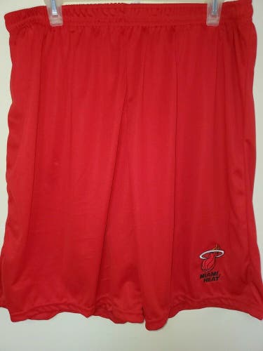 0724 BOYS YOUTH MIAMI HEAT Polyester Jersey SHORTS Embroidered RED W/Pockets New