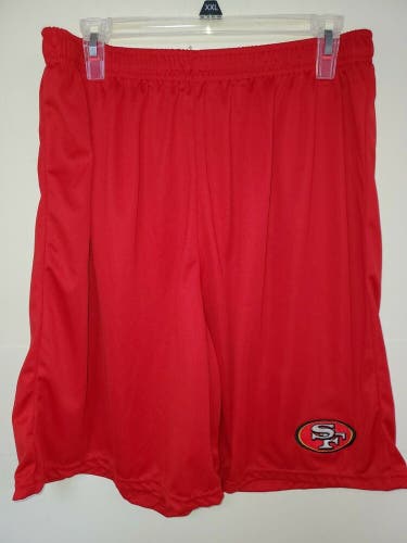 0724 BOYS SAN FRANCISCO 49ers Polyester Jersey SHORTS Embroidered W/Pockets RED
