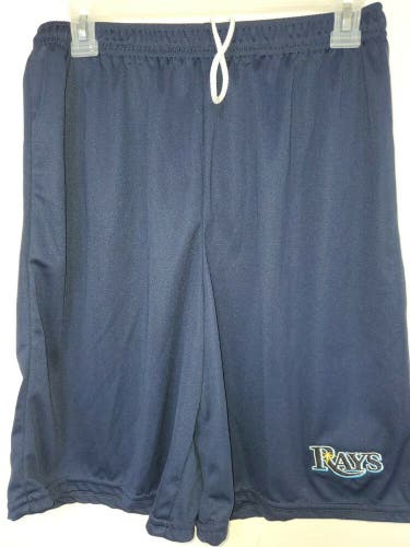 0724-1 BOYS YOUTH Mens Majestic TAMPA BAY RAYS Jersey Polyester SHORTS Blue  New