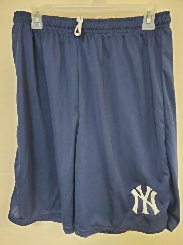 0724 BOYS Majestic NEW YORK YANKEES Jersey Polyester SHORTS Blue New w/Pockets