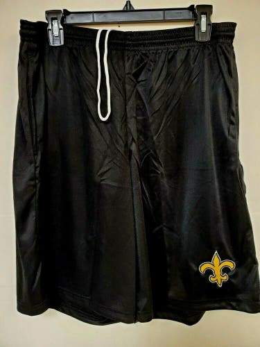 0724-1 BOYS NEW ORLEANS SAINTS Polyester Jersey SHORTS Embroidered BLACK New