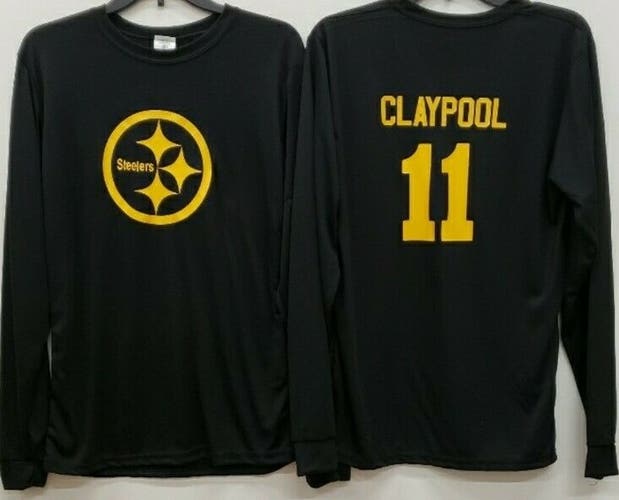 01204 MENS Pittsburgh Steelers CHASE CLAYPOOL Long Sleeve Cotton Jersey Shirt