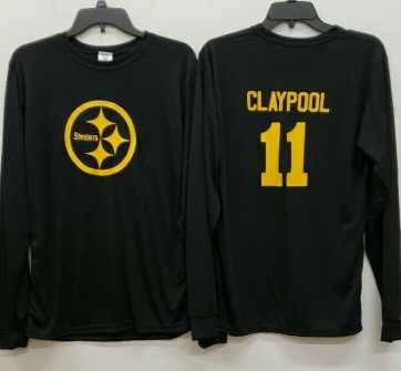 01204 MENS Pittsburgh Steelers CHASE CLAYPOOL Long Sleeve POLYESTER Jersey Shirt