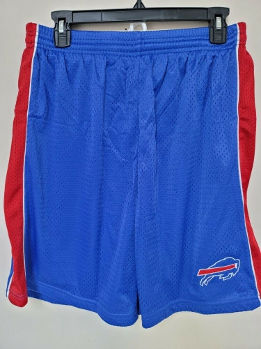 0724-5 Mens NFL BUFFALO BILLS Polyester Jersey SHORTS Embroidered BLUE New
