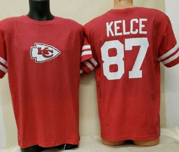 1115 Kansas City Chiefs JASON KELCE "Stripes" Football Jersey Shirt RED New