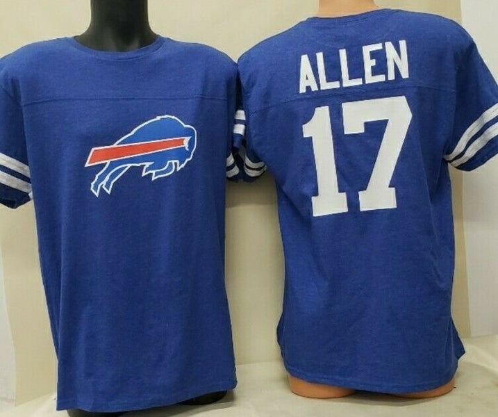 1118 MENS Buffalo Bills JOSH ALLEN Stripes Football Jersey Shirt BLUE New