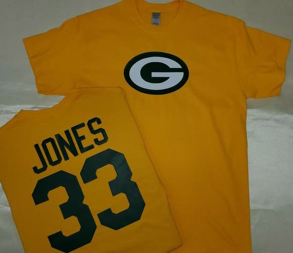 1119 MENS Green Bay Packers AARON JONES Football Jersey Shirt GOLD New