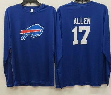 01221 MENS NFL Buffalo Bills JOSH ALLEN Long Sleeve Polyester Jersey Shirt Nea
