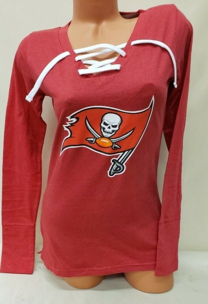 1124 Womens Ladies TAMPA BAY BUCCANEERS Laces Football Jersey SHIRT RED  New