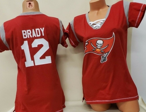 1124-1 Womens Tampa Bay Buccaneers TOM BRADY Football Jersey SHIRT RED New