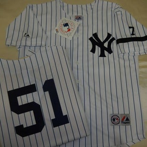 0728 Mens 1995 Majestic New York Yankees BERNIE WILLIAMS Sewn Baseball JERSEY