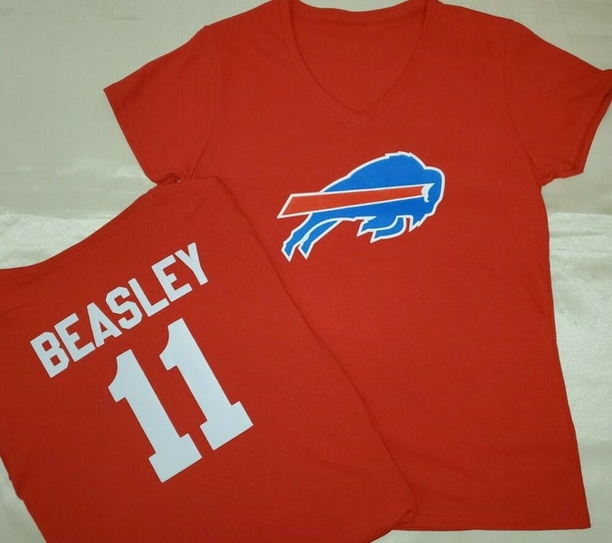 20117 WOMENS Buffalo Bills COLE BEASLEY V-Neck Football Jersey SHIRT RED  New