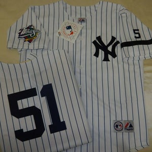 0728 Majestic 1999 World Series New York Yankees BERNIE WILLIAMS Sewn JERSEY