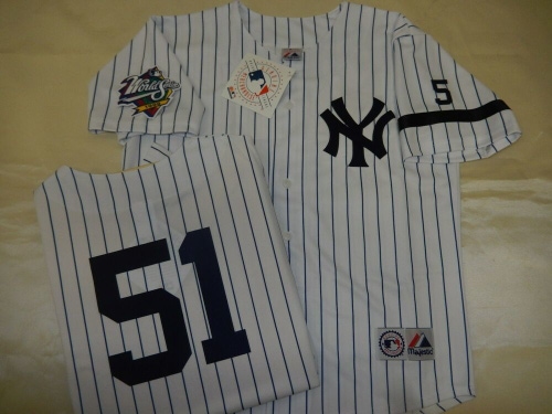 0728 Majestic 1999 World Series New York Yankees BERNIE WILLIAMS Sewn JERSEY