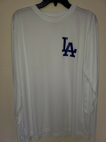 01021 MENS LOS ANGELES DODGERS Moisture Wick Long Sleeve Baseball Jersey Shirt